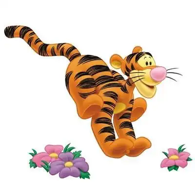 【满38元包邮】超可爱卡通老虎3d逼真墙面贴纸图 卧室客厅儿童房-淘宝