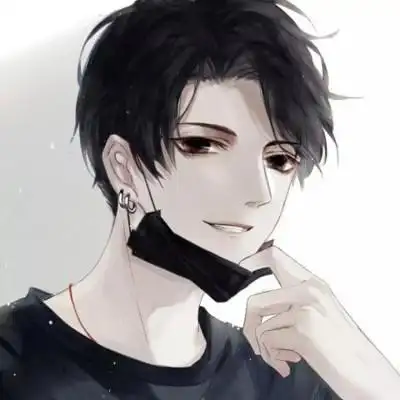 动漫二次元男生戴口罩头像