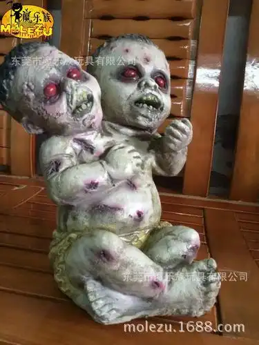 万圣节恐怖鬼婴儿小人鬼装饰 恐怖鬼娃娃道具鬼屋吓人整蛊断头手