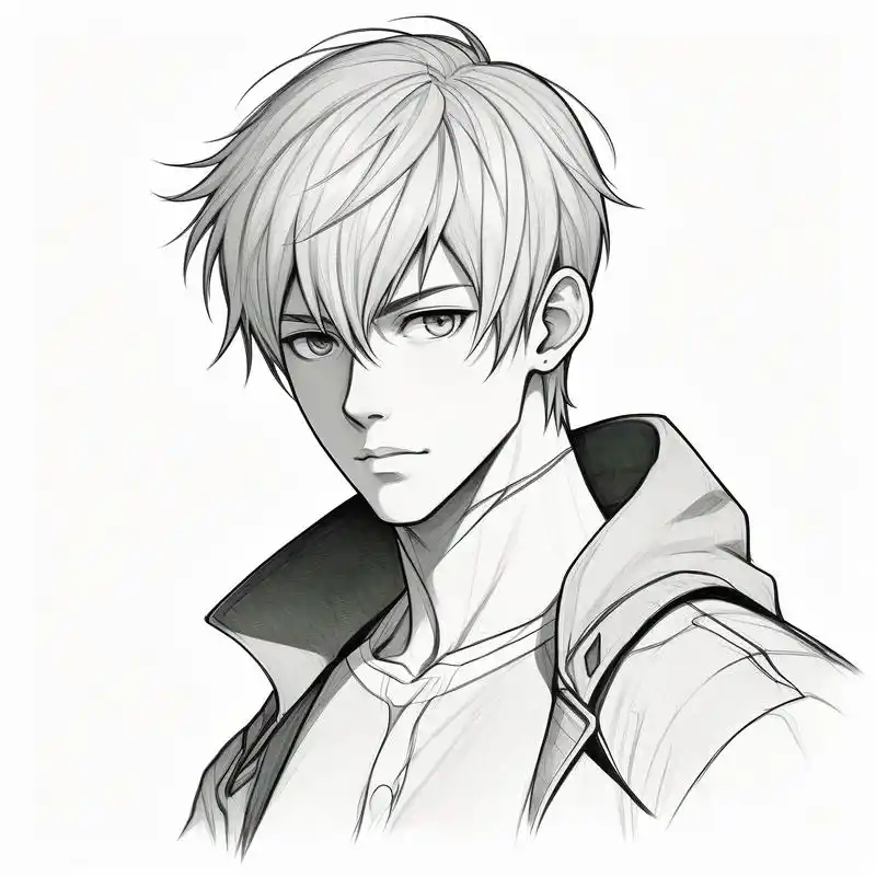 男漫画铅笔人物头像96 | 素描魅力