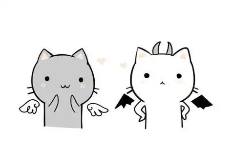 可爱小天使和小恶魔简笔画