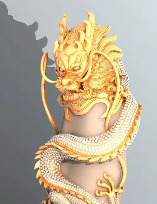 金龙盘牙黄金镶嵌镶嵌200百颗钻石