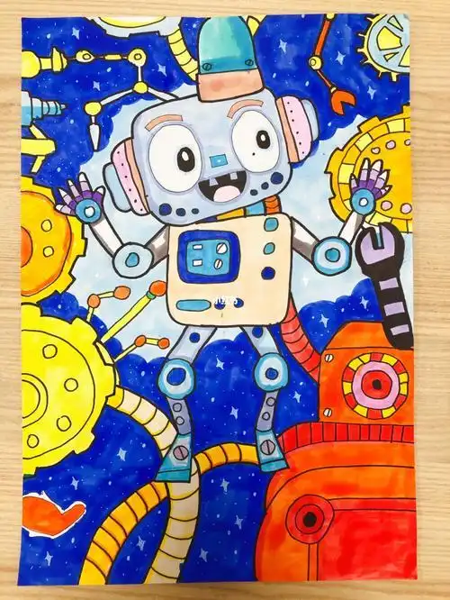 太空主题儿童画‖科幻画82157892321儿童画原创素材|适合6-12岁|临摹