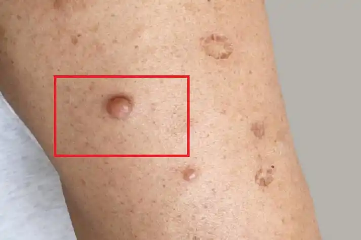 皮肤纤维瘤大腿症状图