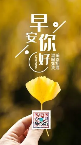 早安你好简单大气早上好励志正能量手机宣传海报