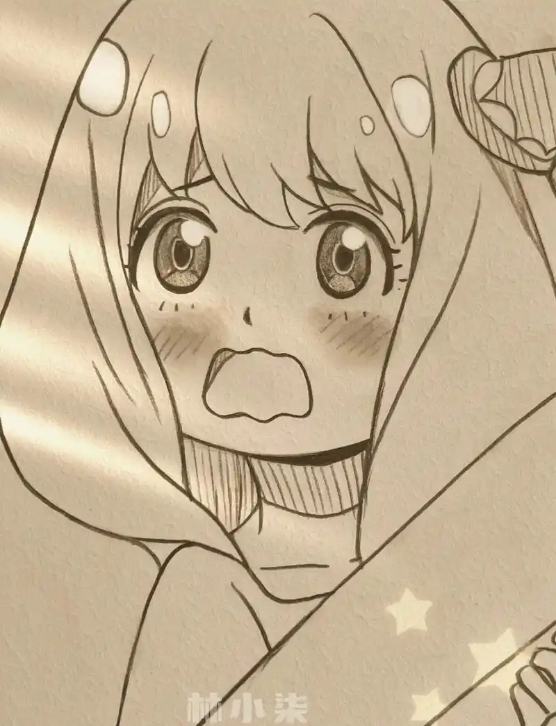 "阿尼亚喜欢吃花生.78"临摹来自动漫图片#自学画画 #绘画过 - 抖音