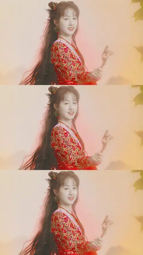袁冰妍红衣古装yyds穿上红色衣服气质真的好绝一女的