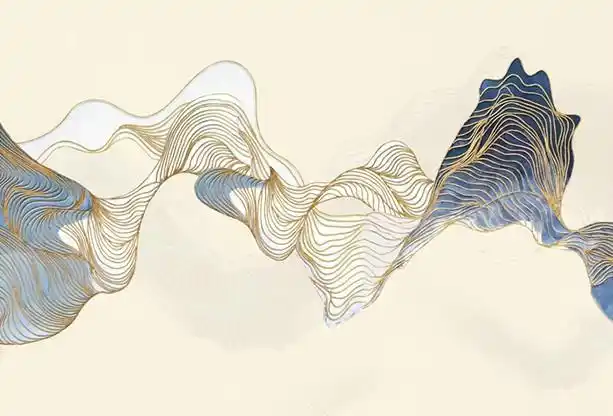 新中式墙纸抽象线条水墨山水电视背景墙壁纸客厅卧室壁画影视墙布