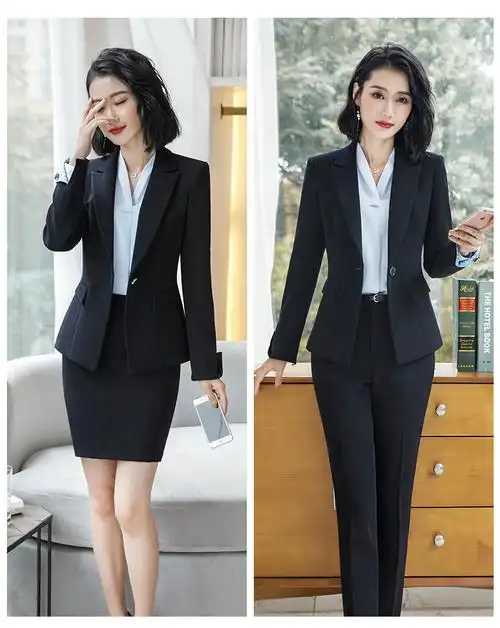 秋冬ol职业装女商务套装长袖西装套裤女士正装修身工作服