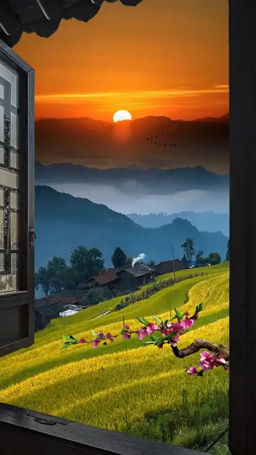 乡村的黄昏,几分静谧,几分陶醉,令人心旷神怡.