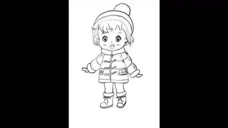 卡通人物简笔画,可爱的女孩