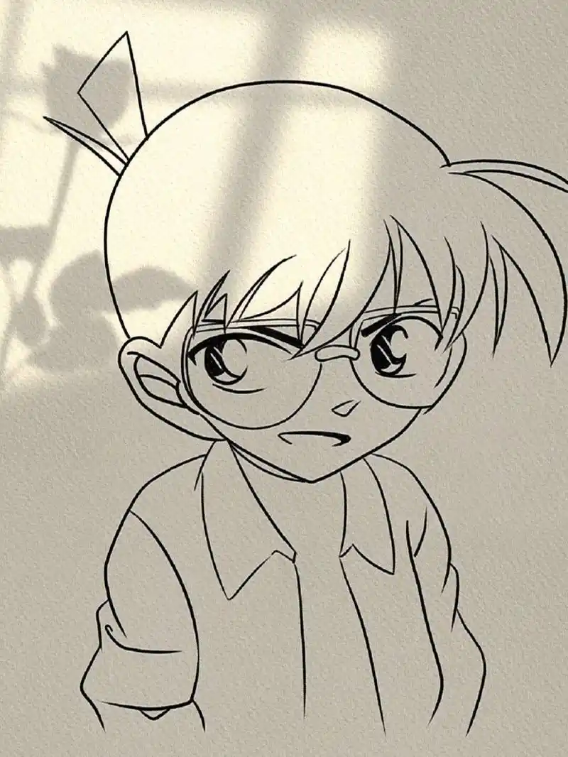 柯南简笔画(24) #简笔画教程# #简笔画# #画个简笔画# #柯南# #寻找