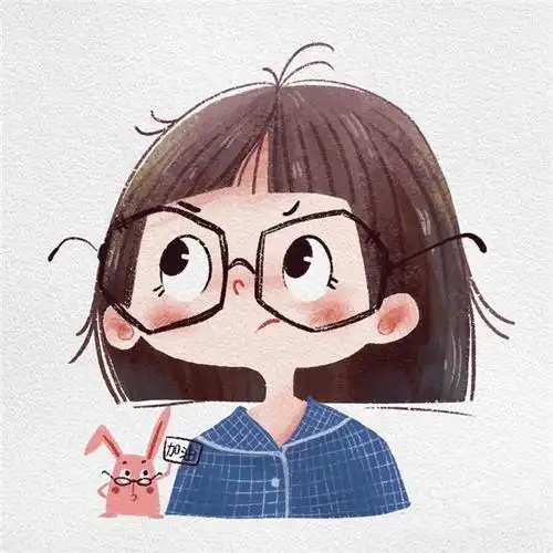 可爱手绘戴眼镜俏皮小情侣头像图片
