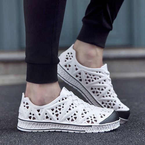 泡沫洞洞凉鞋男韩版镂空鸟巢沙滩鞋套脚休闲夏季男士透气防滑凉鞋