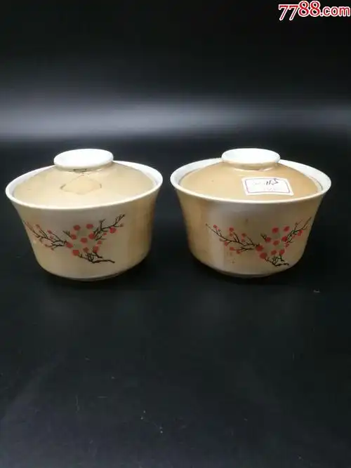 梅花寿星茶杯2个