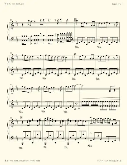 钢琴谱 - super star