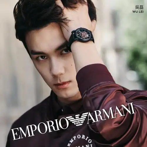 吴磊同款armani阿玛尼黑武士皮带新款复古黑色机械手表男ar60012