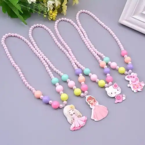 促销送戒指夹儿童项链手链套装小女孩项链首饰配饰可爱宝贝