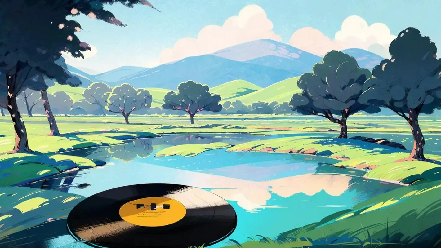 99高级感的黑胶唱片音乐背景图90 沉浸在复古与优雅的音乐世界中