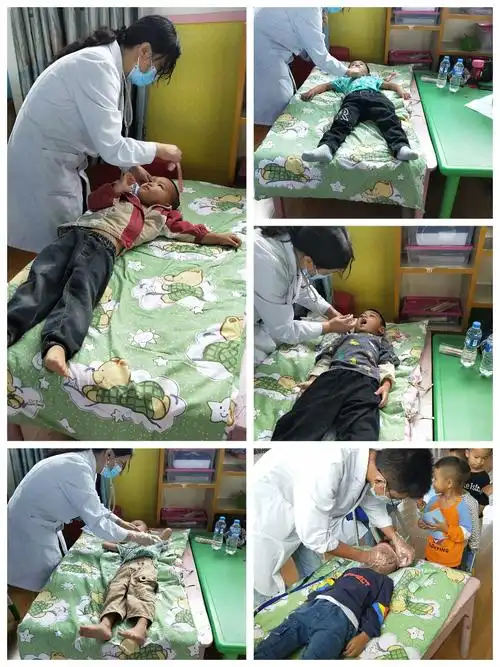 妇幼保健院的医护人员对我班幼儿进行了一年一度的儿童健康的体格检查