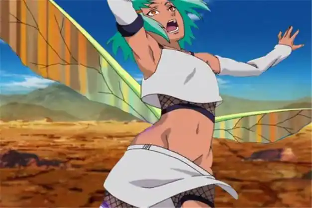 泷隐村的七尾人柱力芙,可以利用七尾重明的力量让背后长出蝶羽,借此在