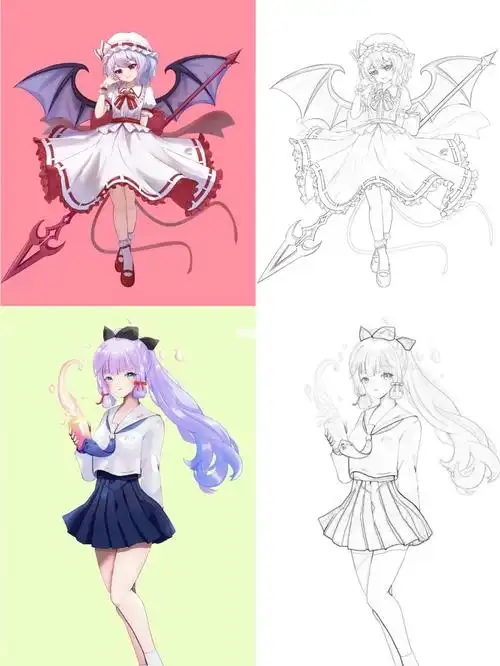 超人气大佬线稿,教你画细腻二次元动漫少女