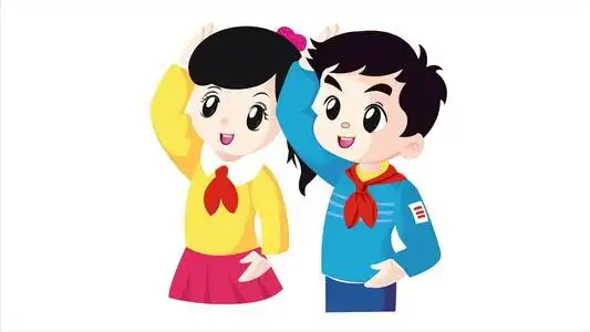 涂上漂亮的颜色国旗下敬礼的少先队员就画好了