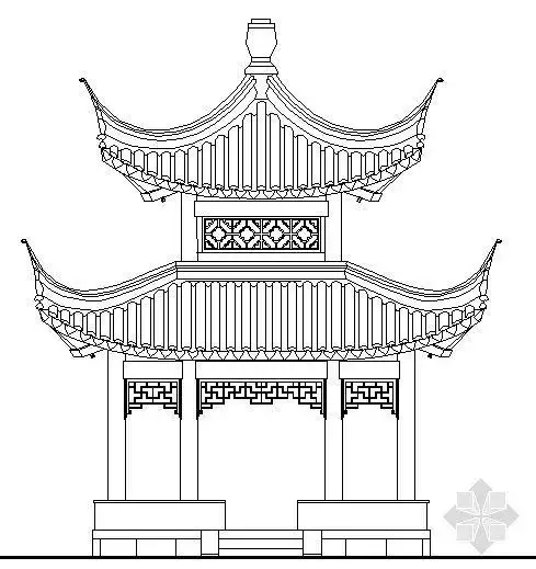 古建亭子建筑方案图系列-四方重檐亭-中国古建-筑龙建筑设计论坛