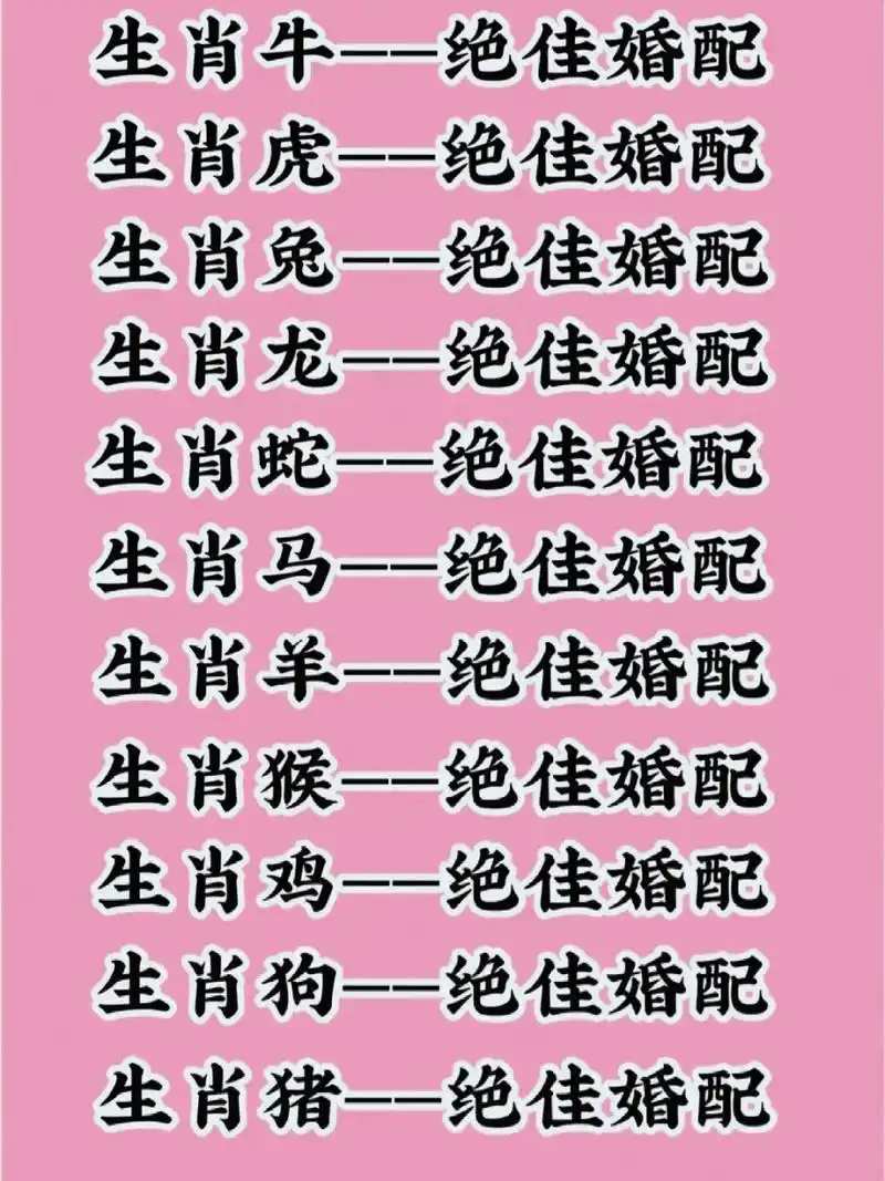 十二生肖更佳婚姻婚配表(下) 无论是什么属相,性格相合,夫妻尊敬,能够