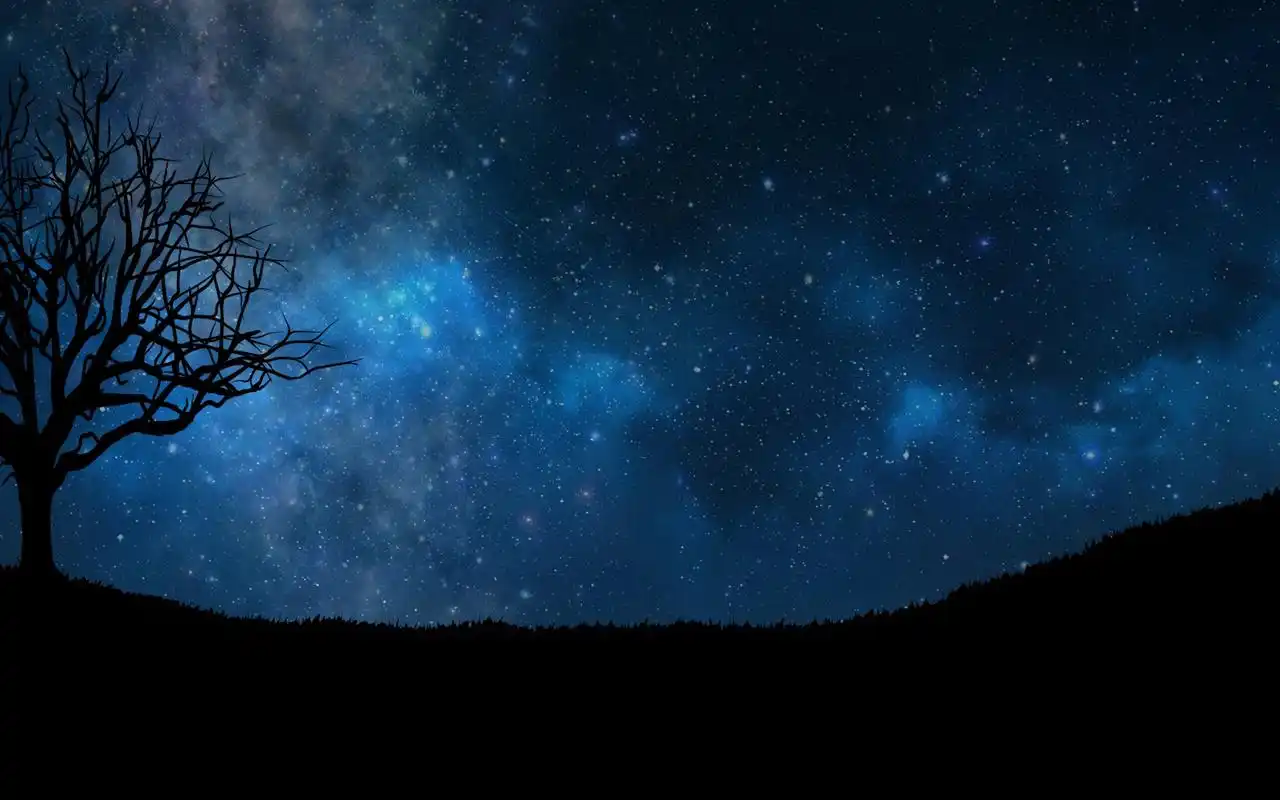 蓝色星空高清唯美风景高清图片桌面壁纸-风景壁纸-手机壁纸下载-美桌