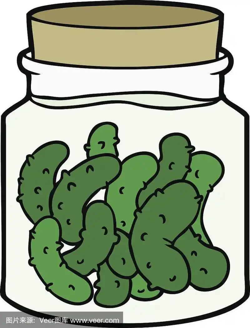 盐渍食品,卡通,酸黄瓜,可爱的,垂直画幅
