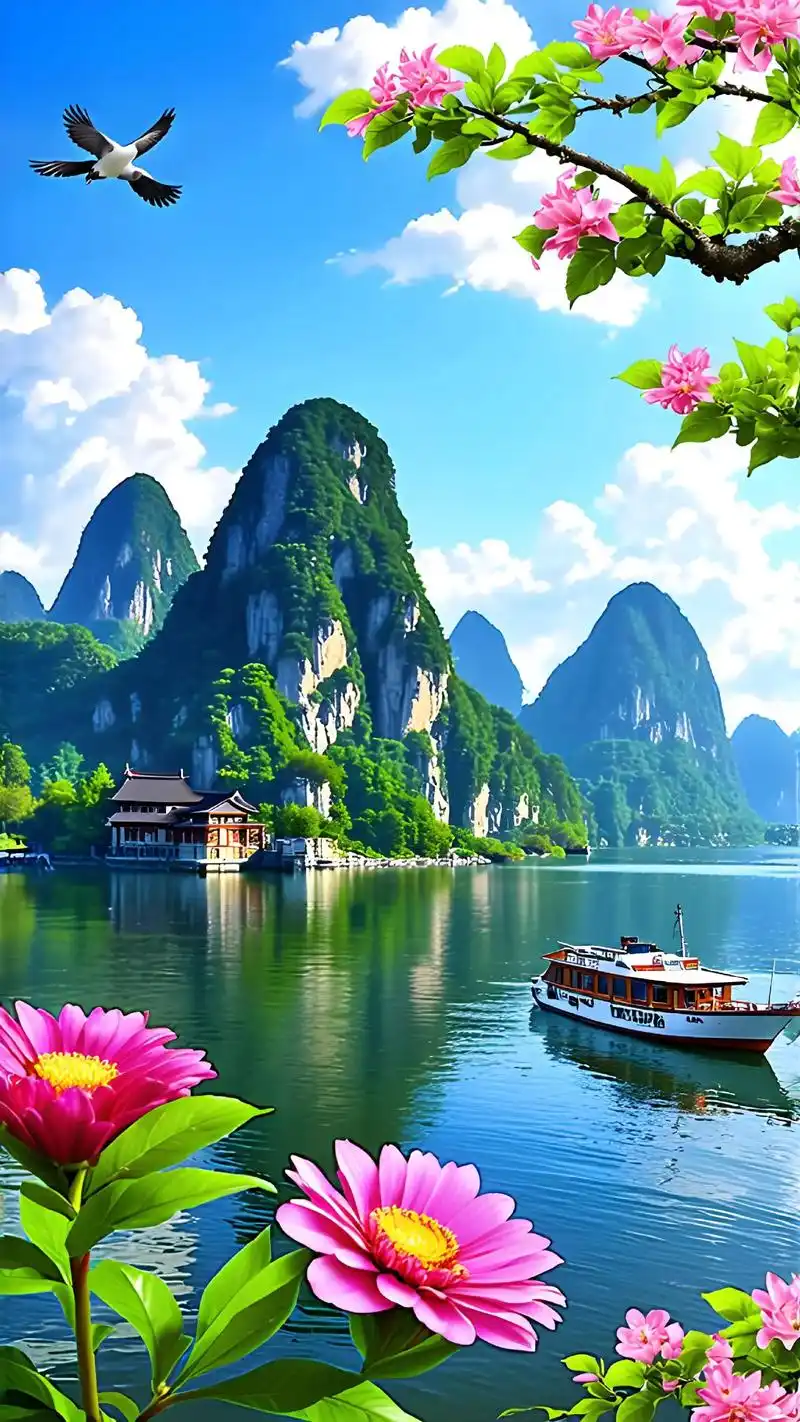 桂林山水.走进桂林漓江风景区#感受大自然的气息和美景 #旅行 - 抖音