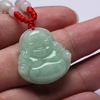 翡翠冰种玉佛吊坠男女女佛像玉坠佛公a货项链弥勒佛镶嵌【图片 价格