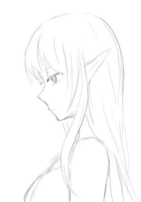 少女侧颜简笔画简单女生侧面简笔画