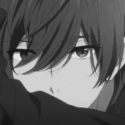 人物头像男生动漫高清黑白