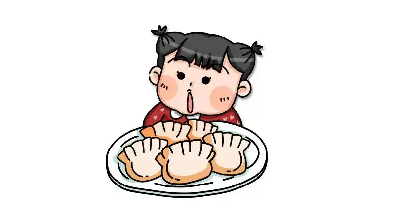 吃饺子简笔画