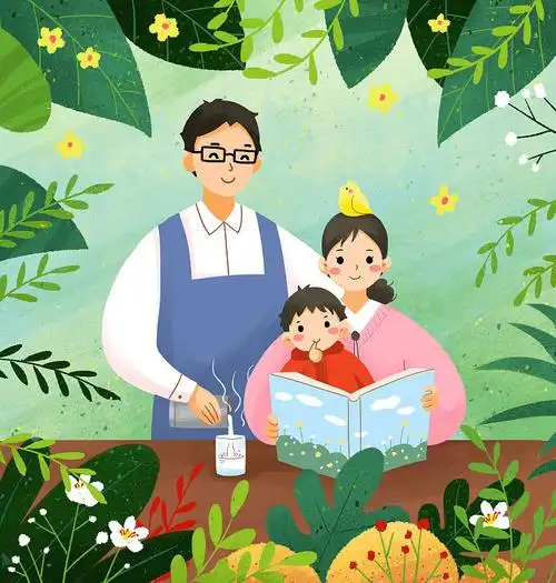 幸福温馨的三口之家图片