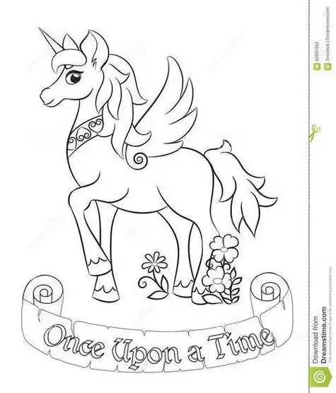 简笔画独角兽马