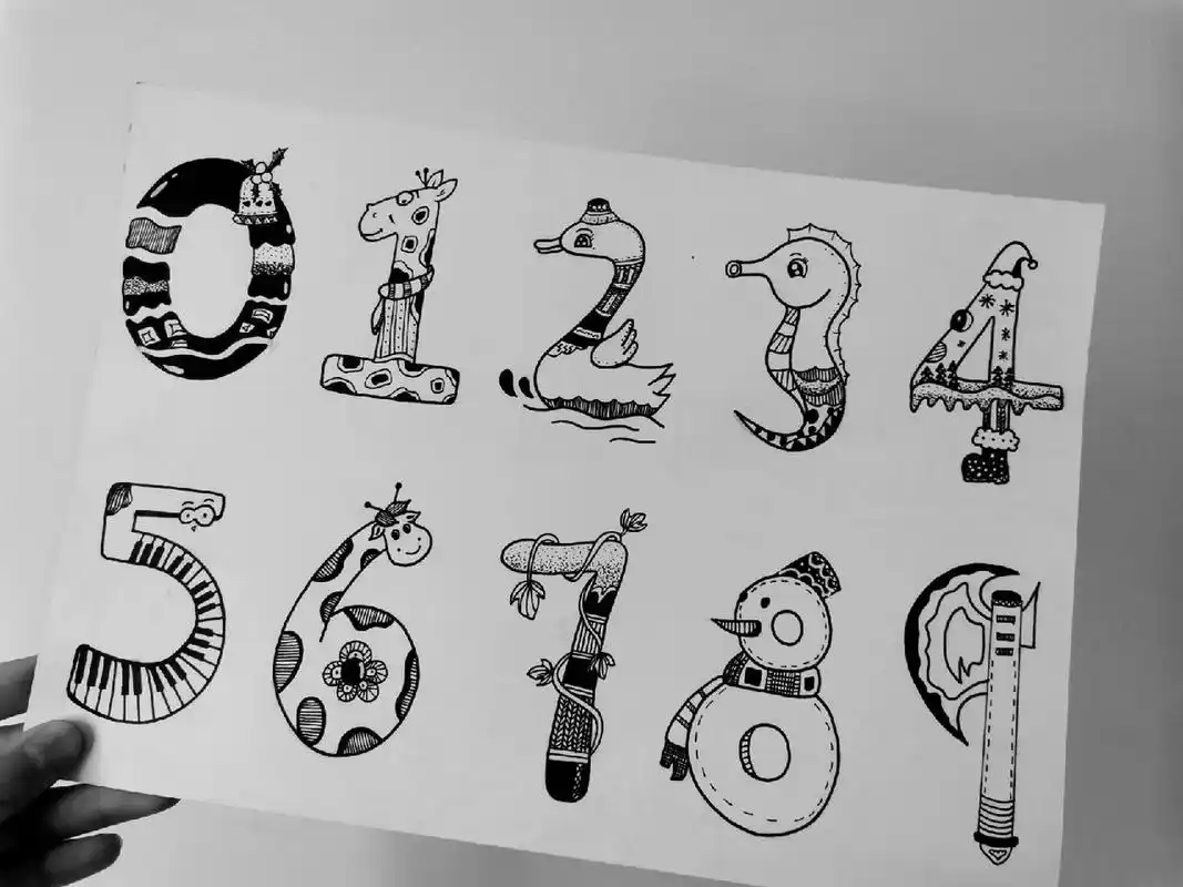 0-9创意数字联想画简笔画 简笔画 创意美术