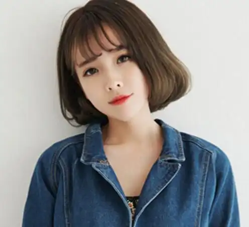内扣短发空气刘海图片空气刘海内扣短发快速修脸_刘海_女生发型大全