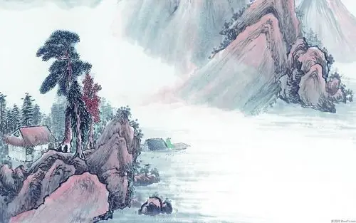 中国风水墨画山水关情电脑桌面壁纸下载