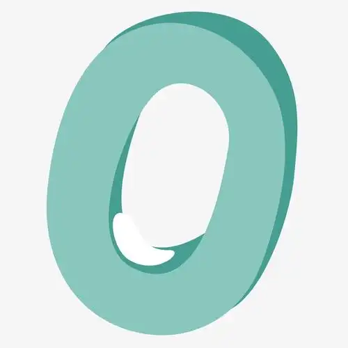 卡通手绘蓝色的数字0