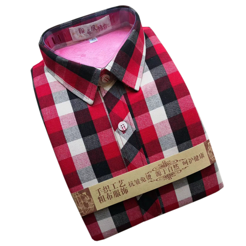 老粗布女士保暖衬衣 长袖加棉衬衫 加绒加厚 多色包邮