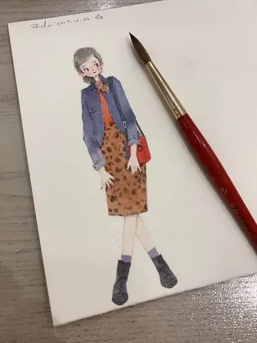 水彩手绘穿搭时尚女孩校对女孩河野悦子水彩教程|插画|创作习作|熊猫