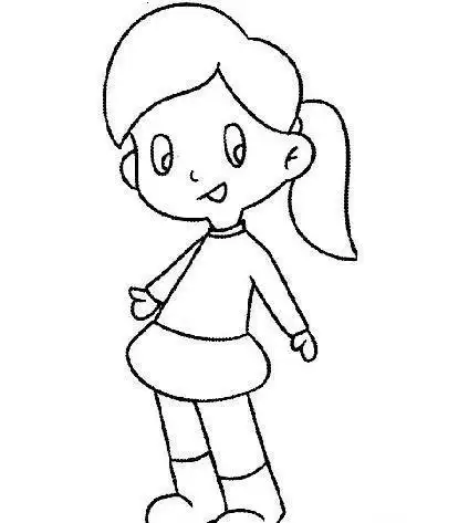 美丽女学生简笔画