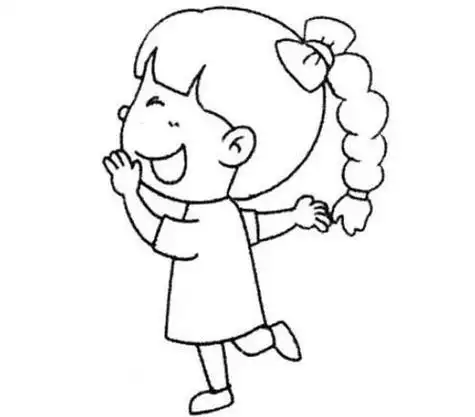 抖音网红线条小女孩简笔画