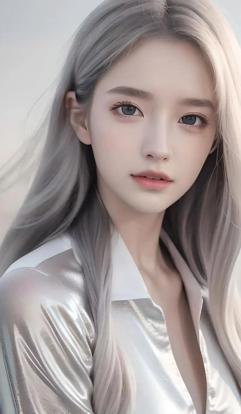 美图欣赏:白发美女