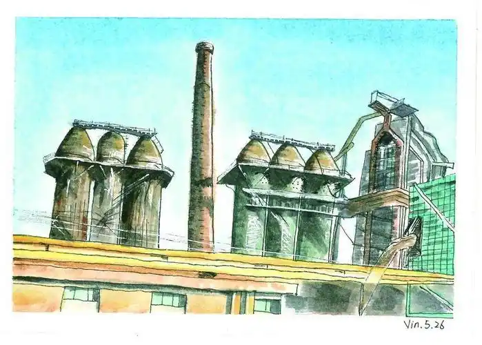 昆钢职工的钢铁题材手绘!张张惊艳!来看看有没有你熟悉的场景!