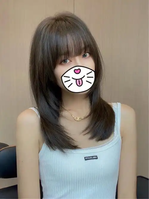 中发锁骨发烫发蓬松气垫烫简约温柔显气质