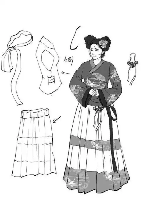 卡通古代衣服简笔画